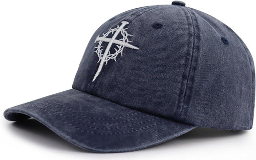 Jesus Cross Nail Hat for Men Women, Christian Religious Faith Baseball Cap