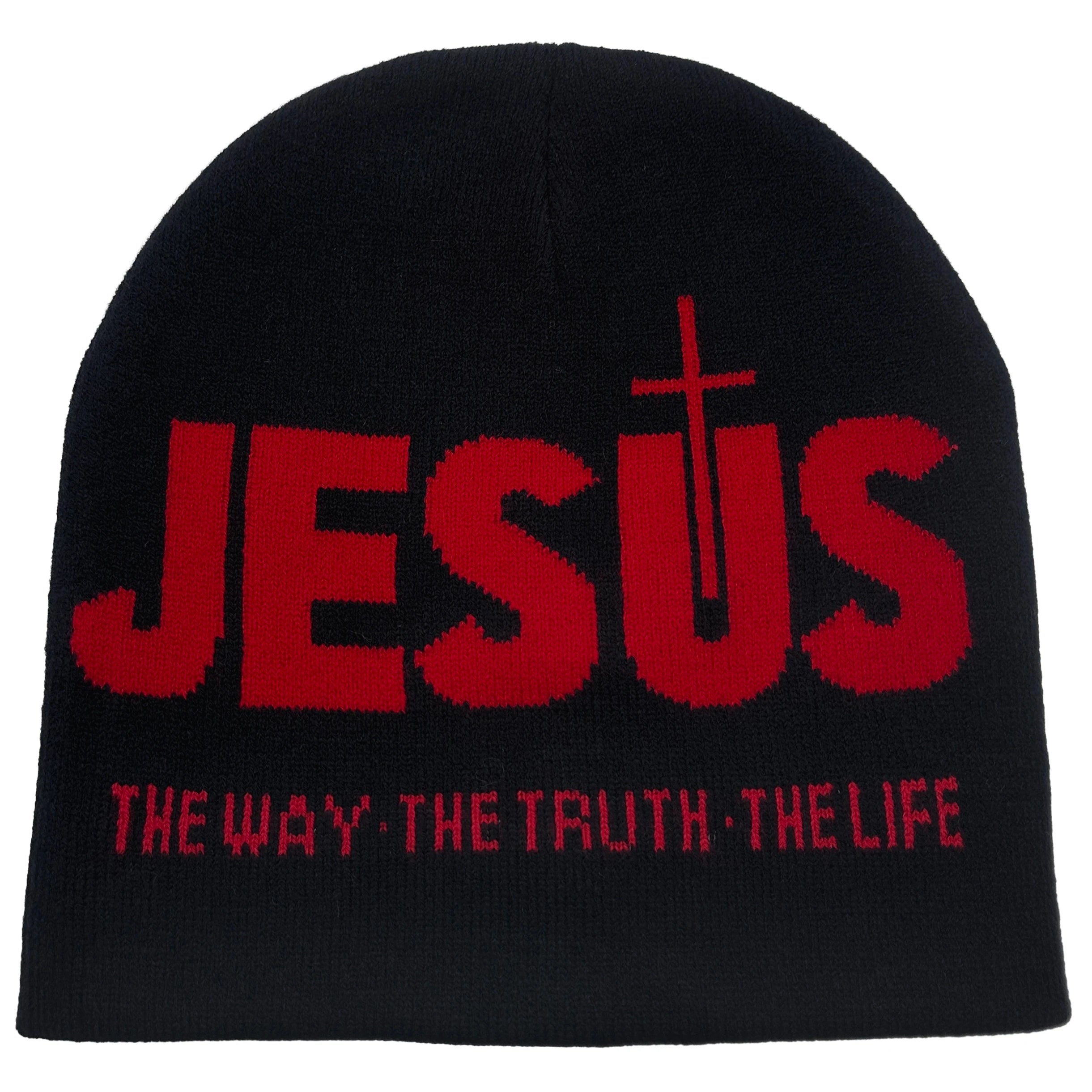 Jacquard Alphabet JESUS Knit Hat Autumn/Winter Outdoor Thermal Hat Unisex Pullover Hat