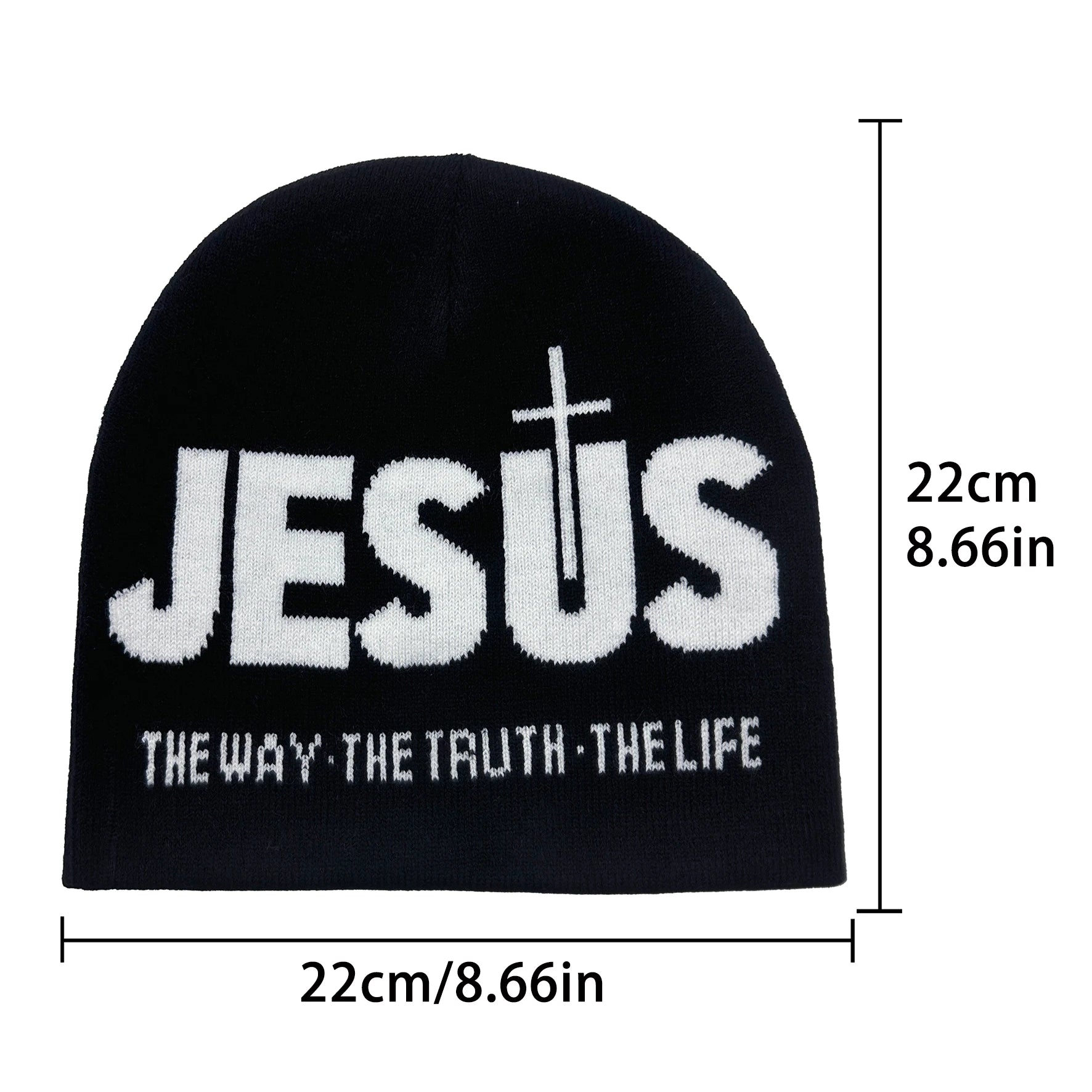 Jacquard Alphabet JESUS Knit Hat Autumn/Winter Outdoor Thermal Hat Unisex Pullover Hat