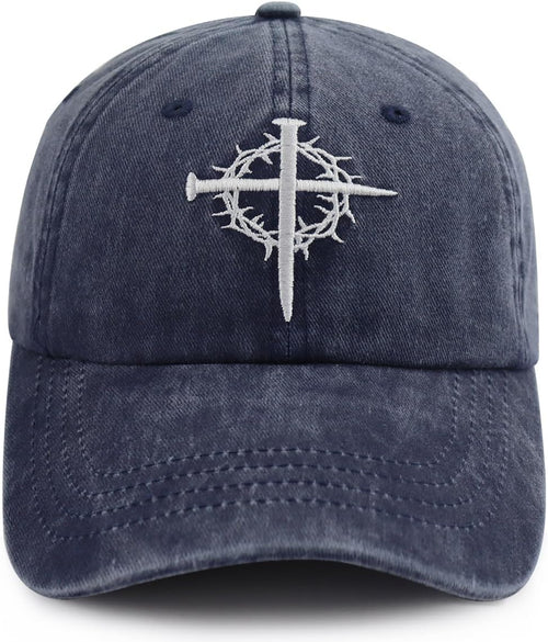 Jesus Cross Nail Hat for Men Women, Christian Religious Faith Baseball Cap