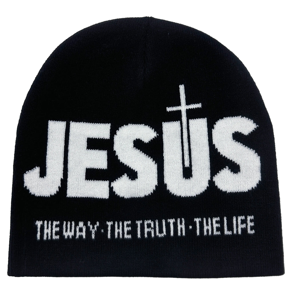 Jacquard Alphabet JESUS Knit Hat Autumn/Winter Outdoor Thermal Hat Unisex Pullover Hat