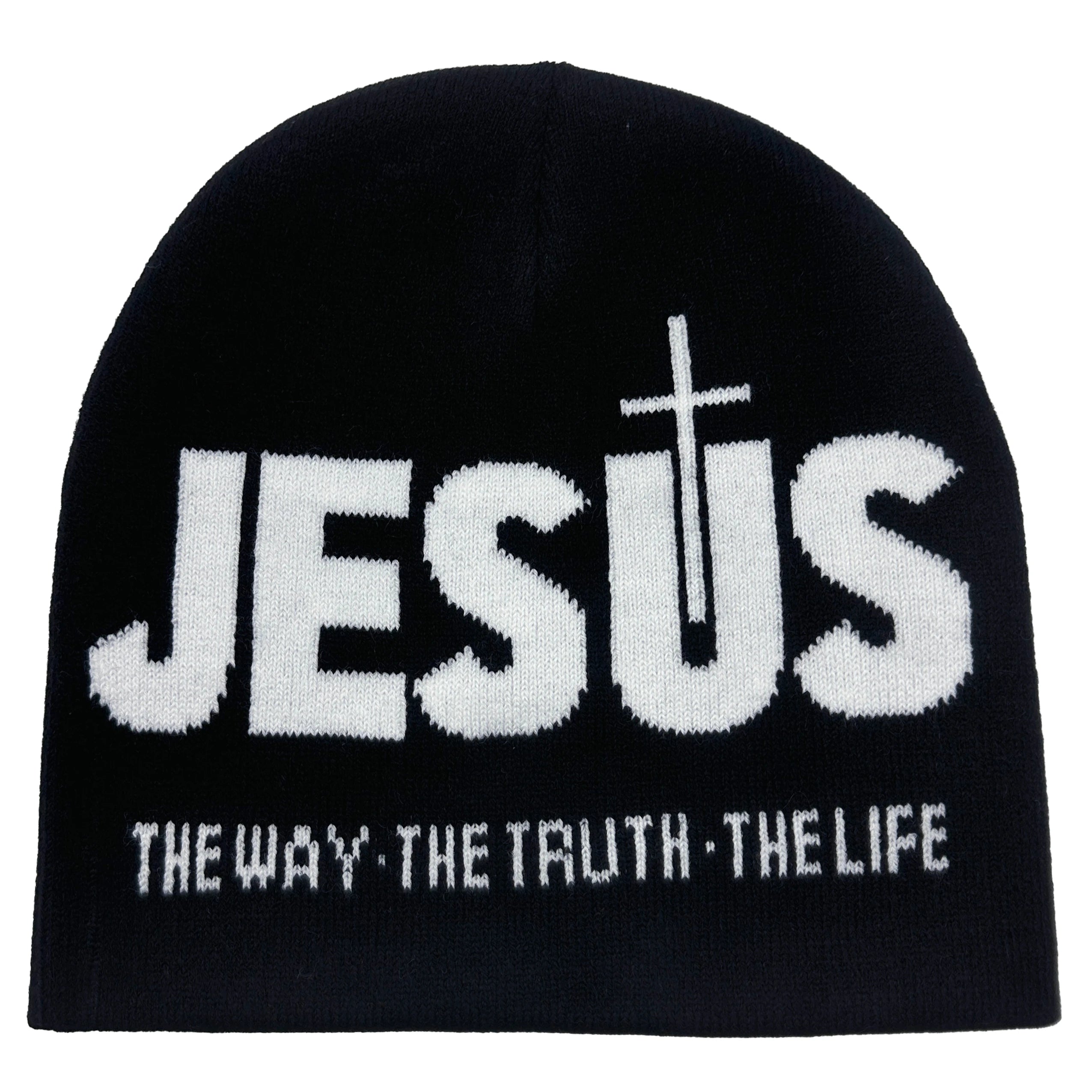 Jacquard Alphabet JESUS Knit Hat Autumn/Winter Outdoor Thermal Hat Unisex Pullover Hat